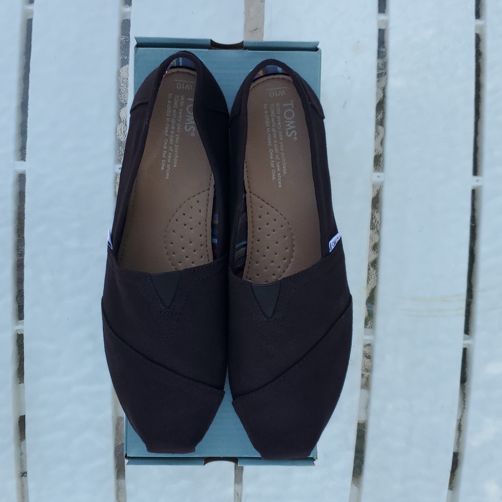 Toms Alpargata Black On Black Women's Size 10 GUC In Box - Picture 2 of 11